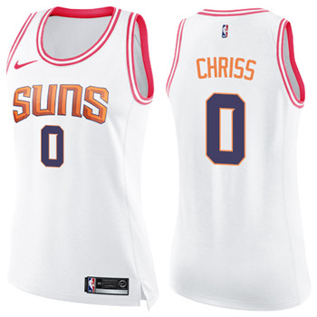 Nike Suns #0 Marquese Chriss White Pink Women's NBA Swingman Fashion Jersey