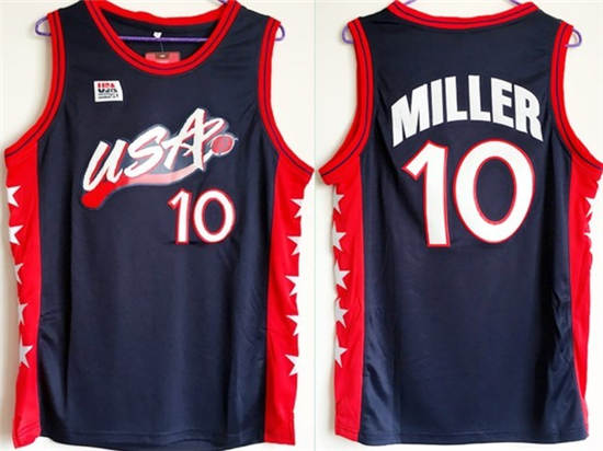 Nike Team USA #10 Miller Navy Blue 1996 Dream Team Stitched NBA Jersey