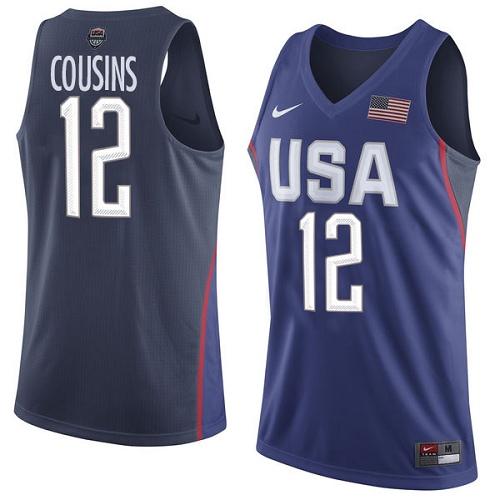 Nike Team USA #12 DeMarcus Cousins Navy Blue 2016 Dream Team Game NBA Jersey Nike Team USA #12 DeMarcus Cousins Navy Blue 2016 Dream Team Game NBA Jersey