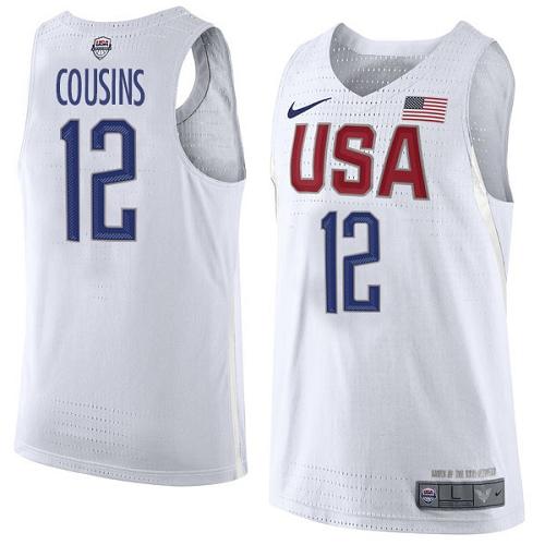 Nike Team USA #12 DeMarcus Cousins White 2016 Dream Team Game NBA Jersey Nike Team USA #12 DeMarcus Cousins White 2016 Dream Team Game NBA Jersey