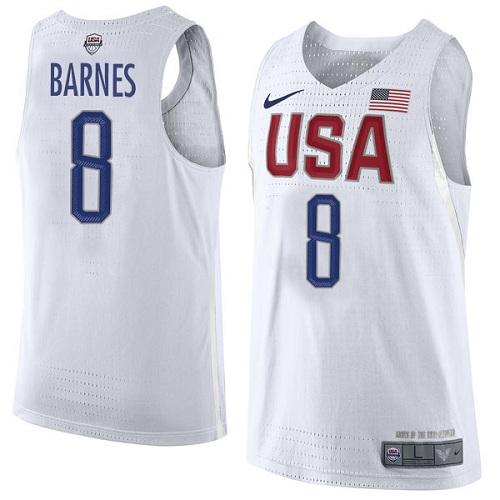 Nike Team USA #8 Harrison Barnes White 2016 Dream Team Game NBA Jersey Nike Team USA #8 Harrison Barnes White 2016 Dream Team Game NBA Jersey