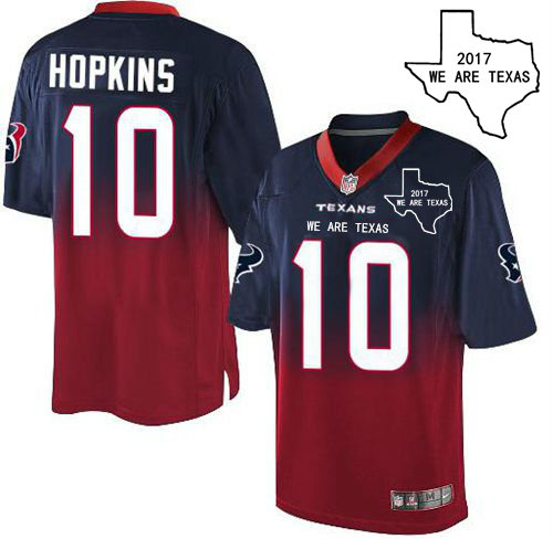 Nike Texans Navy Blue Red Men's Stitched NFL Elite Fadeaway Fashion Jersey
