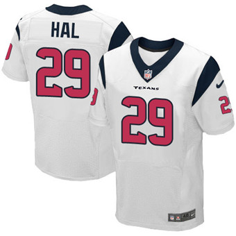 Nike Texans #29 Andre Hal White Men's Stitched NFL Elite Jersey