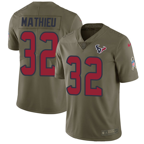 Nike Texans #32 Tyrann Mathieu Olive Men's Stitched NFL Limited 2017 Salute To Service Jersey