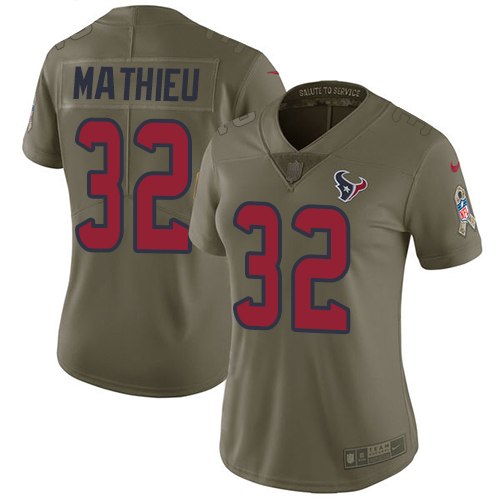 Nike Texans #32 Tyrann Mathieu Olive Women's Stitched NFL Limited 2017 Salute to Service Jersey Nike Texans #32 Tyrann Mathieu Olive Women's Stitched NFL Limited 2017 Salute to Service Jersey