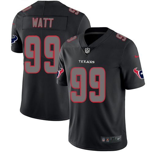 Nike Texans #99 J.J. Watt Black Men's Stitched NFL Limited Rush Impact Jersey
