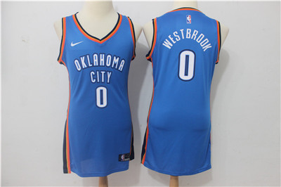 Nike Thunder #0 Russell Westbrook Blue Women Swingman Jersey Nike Thunder #0 Russell Westbrook Blue Women Swingman Jersey