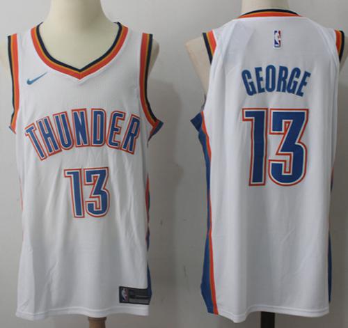 Nike Thunder #13 Paul George White Stitched NBA Jersey