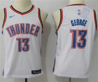 Nike Thunder #13 Paul George White Youth NBA Swingman Jersey