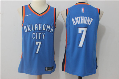 Nike Thunder #7 Carmelo Anthony Blue Stitched NBA Jersey