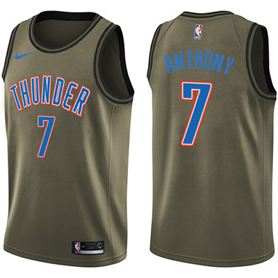 Nike Thunder #7 Carmelo Anthony Green Salute to Service Youth NBA Swingman Jersey Nike Thunder #7 Carmelo Anthony Green Salute to Service Youth NBA Swingman Jersey