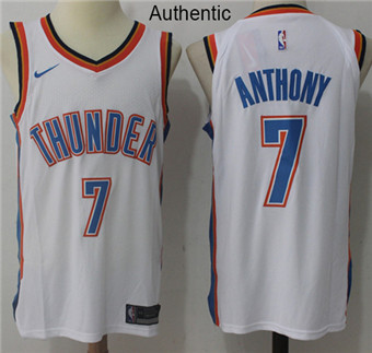 Nike Thunder #7 Carmelo Anthony White NBA Authentic Association Edition Jersey Nike Thunder #7 Carmelo Anthony White NBA Authentic Association Edition Jersey