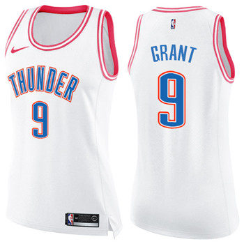 Nike Thunder #9 Jerami Grant White Pink Women's NBA Swingman Fashion Jersey