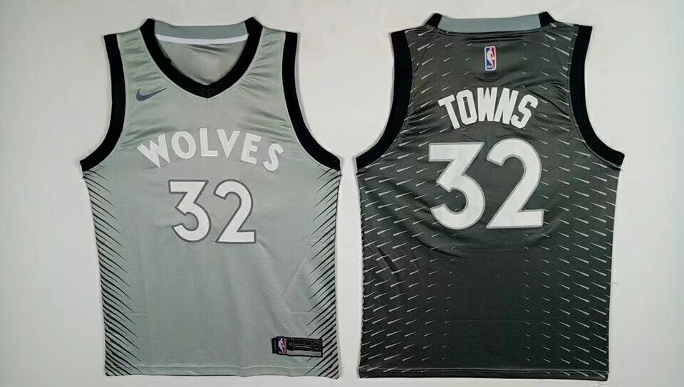 Nike Timberwolves #32 Karl-Anthony Towns Gray NBA Swingman City Edition Jersey Nike Timberwolves #32 Karl-Anthony Towns Gray NBA Swingman City Edition Jersey