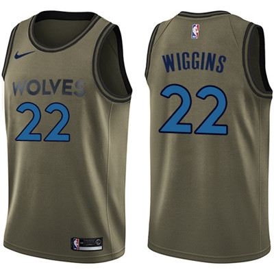 Nike Timberwolves #22 Andrew Wiggins Green Salute to Service Youth NBA Swingman Jersey Nike Timberwolves #22 Andrew Wiggins Green Salute to Service Youth NBA Swingman Jersey