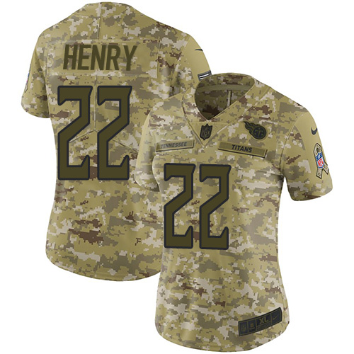 Nike Titans #22 Derrick Henry Camo Women's Stitched NFL Limited 2018 Salute to Service Jersey Nike Titans #22 Derrick Henry Camo Women's Stitched NFL Limited 2018 Salute to Service Jersey
