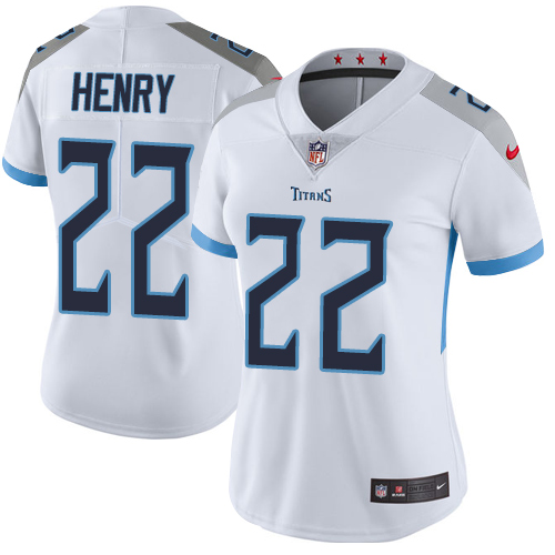 Nike Titans #22 Derrick Henry White Women's Stitched NFL Vapor Untouchable Limited Jersey Nike Titans #22 Derrick Henry White Women's Stitched NFL Vapor Untouchable Limited Jersey