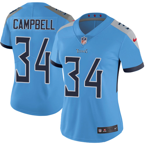 Nike Titans #34 Earl Campbell Light Blue Team Color Women's Stitched NFL Vapor Untouchable Limited Jersey Nike Titans #34 Earl Campbell Light Blue Team Color Women's Stitched NFL Vapor Untouchable Limited Jersey