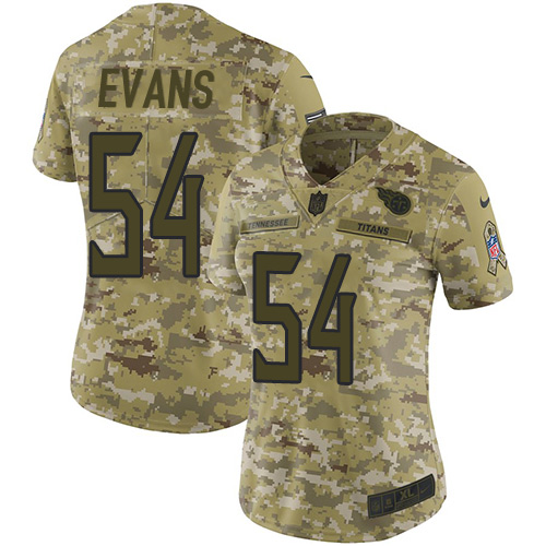 Nike Titans #54 Rashaan Evans Camo Women's Stitched NFL Limited 2018 Salute to Service Jersey Nike Titans #54 Rashaan Evans Camo Women's Stitched NFL Limited 2018 Salute to Service Jersey