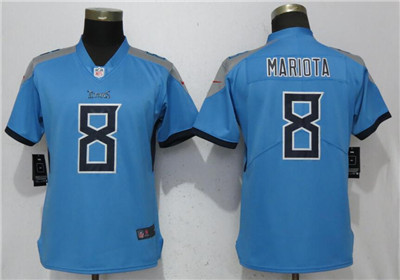 Nike Titans #8 Marcus Mariota Light Blue 2018 Women Vapor Untouchable Limited Jersey
