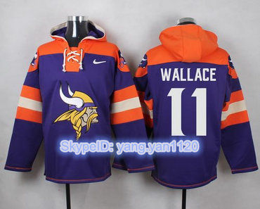 Nike Vikings #11 Mike Wallace Purple Player Pullover NFL Hoodie Nike Vikings #11 Mike Wallace Purple Player Pullover NFL Hoodie