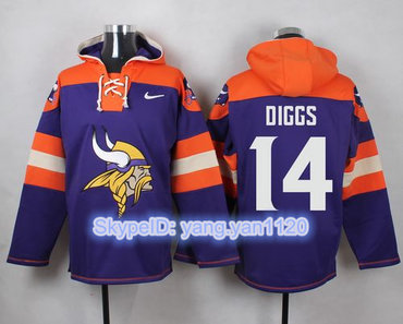 Nike Vikings #14 Stefon Diggs Purple Player Pullover NFL Hoodie Nike Vikings #14 Stefon Diggs Purple Player Pullover NFL Hoodie