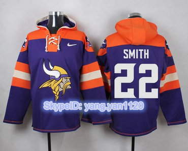 Nike Vikings #22 Harrison Smith Purple Player Pullover NFL Hoodie
