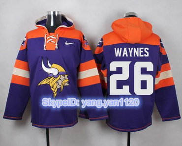 Nike Vikings #26 Trae Waynes Purple Player Pullover NFL Hoodie Nike Vikings #26 Trae Waynes Purple Player Pullover NFL Hoodie