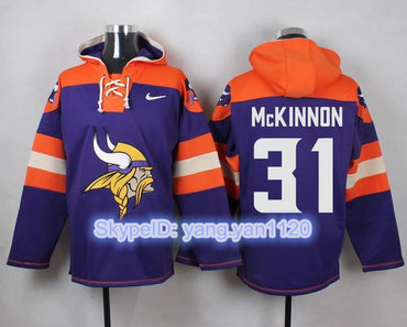 Nike Vikings #31 Jerick McKinnon Purple Player Pullover NFL Hoodie