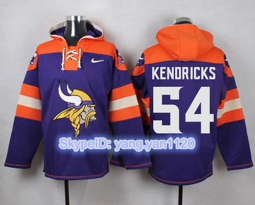 Nike Vikings #54 Eric Kendricks Purple Player Pullover NFL Hoodie