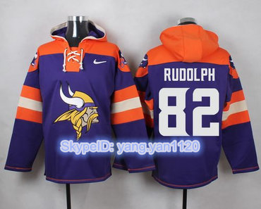 Nike Vikings #82 Kyle Rudolph Purple Player Pullover NFL Hoodie
