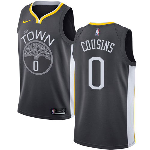 Nike Warriors #0 DeMarcus Cousins Black NBA Swingman Statement Edition Jersey