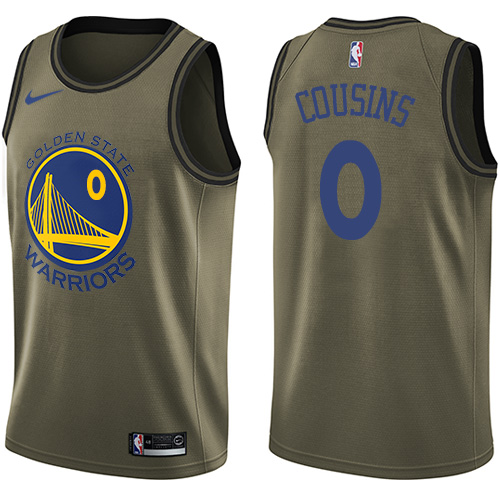 Nike Warriors #0 DeMarcus Cousins Green NBA Swingman Salute to Service Jersey