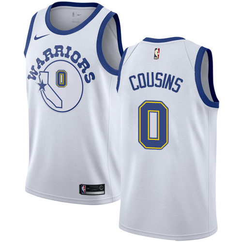 Nike Warriors #0 DeMarcus Cousins White Throwback NBA Swingman Hardwood Classics Jersey