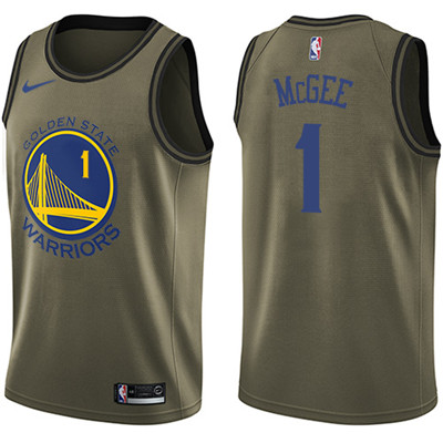 Nike Warriors #1 JaVale McGee Green Salute to Service Youth NBA Swingman Jersey Nike Warriors #1 JaVale McGee Green Salute to Service Youth NBA Swingman Jersey