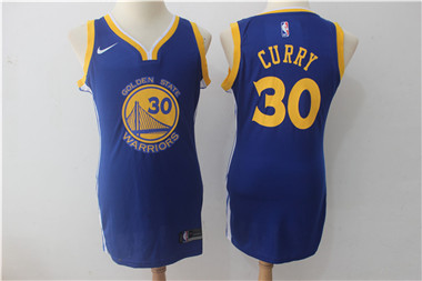Nike Warriors #30 Stephen Curry Blue Women Swingman Jersey