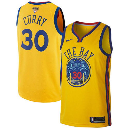 Nike Warriors #30 Stephen Curry Gold The Finals Patch NBA Swingman City Edition Jersey Nike Warriors #30 Stephen Curry Gold The Finals Patch NBA Swingman City Edition Jersey