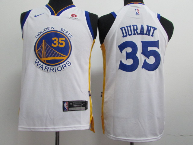 Nike Warriors #35 Kevin Durant White Stitched Youth NBA Jersey Nike Warriors #35 Kevin Durant White Stitched Youth NBA Jersey