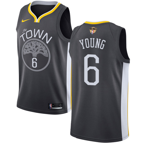 Nike Warriors #6 Nick Young Black The Finals Patch NBA Swingman Statement Edition Jersey
