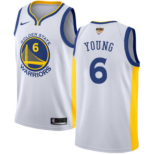 Nike Warriors #6 Nick Young White The Finals Patch NBA Swingman Association Edition Jersey