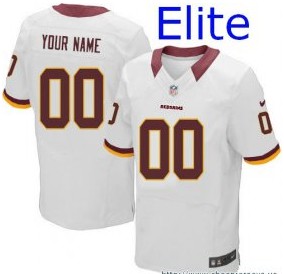 Nike Washington Redskins Customized Elite White Jerseys