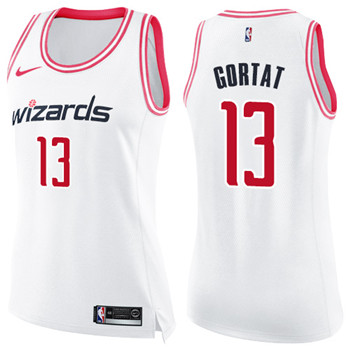 Nike Wizards #13 Marcin Gortat White Pink Women's NBA Swingman Fashion Jersey