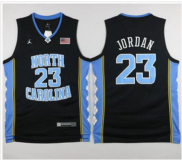North Carolina #23 Michael Jordan Black Basketball Stitched NCAA Jersey