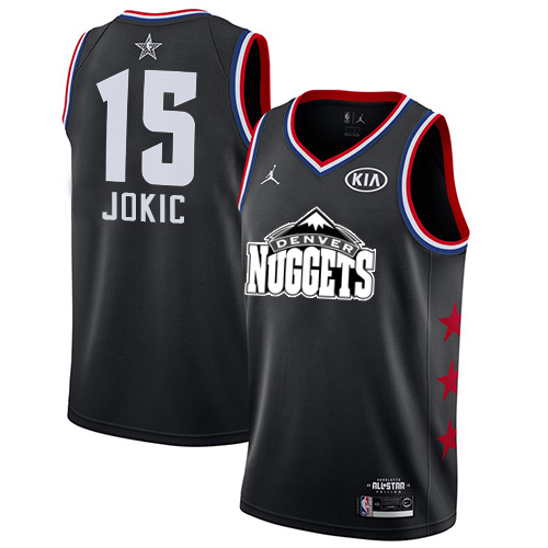 Nuggets #15 Nikola Jokic Black Youth Basketball Jordan Swingman 2019 All-Star Game Jersey Nuggets #15 Nikola Jokic Black Youth Basketball Jordan Swingman 2019 All-Star Game Jersey
