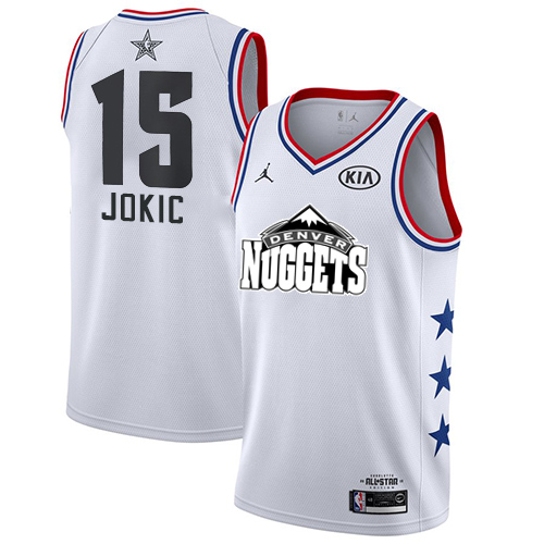 Nuggets #15 Nikola Jokic White Youth Basketball Jordan Swingman 2019 All-Star Game Jersey Nuggets #15 Nikola Jokic White Youth Basketball Jordan Swingman 2019 All-Star Game Jersey