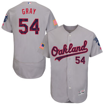 Oakland Athletics Sonny Gray Majestic Fashion Stars & Stripes FlexBase Player Jersey - Gray
