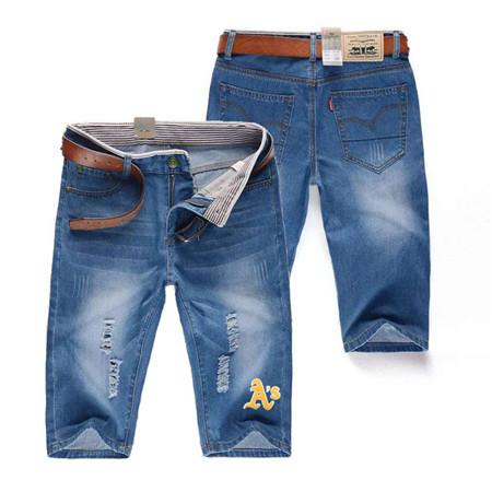 Oakland Athletics Team Logo Light Blue MLB Jeans
