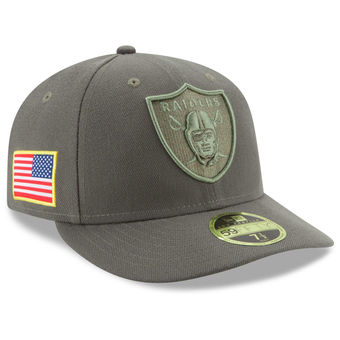 Oakland Raiders 2017 Salute To Service Low Profile Fitted Hat – Olive