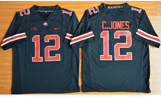 Ohio State Buckeyes #12 Cardale Jones Black(Red No.) Limited Stitched NCAA Jersey