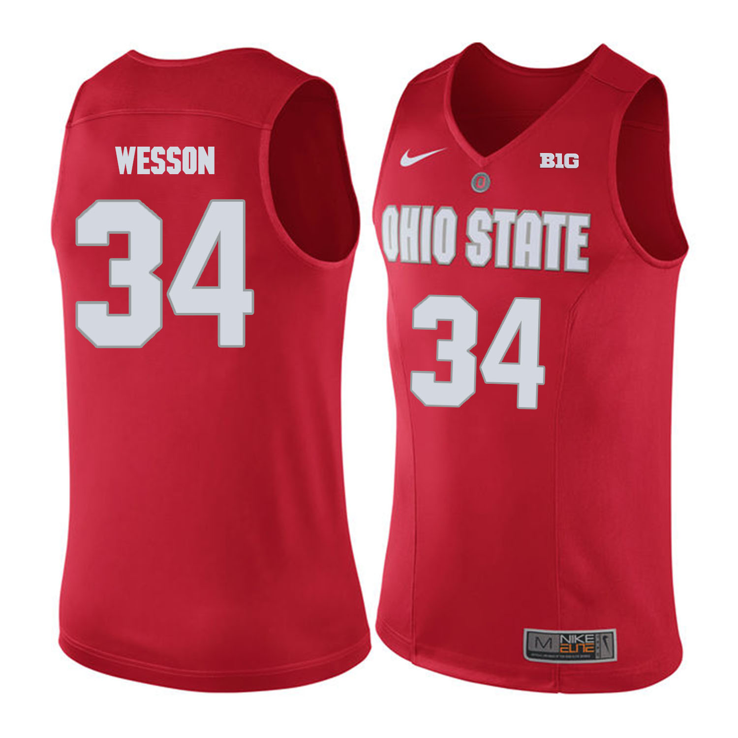 Ohio State Buckeyes #34 Kaleb Wesson Red College Basketball Jersey